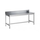 Table soudée, Adossée, Inox ferritique, 600 X 700 X 850