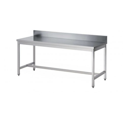 Table soudée bords droits, adossée, en inox AISI 304, P 800 mm Table soudée bords droits, adossée, en inox AISI 304, P 800 mm