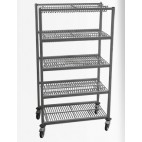 Chariot d'égoutage plateaux , inox , 1000 X 585 X 1805 mm
