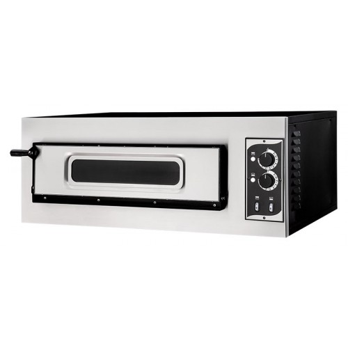 Four à pizza éléctrique mécanique acier inox Basic 1/50 GLASS 2 thermostats Four à pizza éléctrique mécanique acier inox Basic 1/50 GLASS 2 thermostats