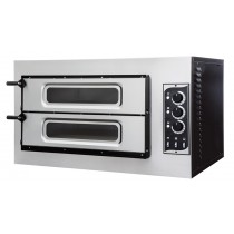 Four à pizza éléctrique mécanique acier inox Basic 2/50 GLASS - 3 thermostats