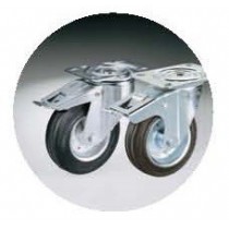 4 roulettes inox, chape zinguée, Ø 100 mm dont 2 à freins