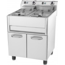 Friteuse électrique sur pied 2 x 13 litres en acier inoxydable 2 x 9900 W