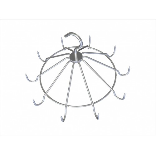 Balancelle à longe et couronne inox 304 Nombre Crochet: 10 Dimensions: Ø 430 x H 320 mm Balancelle à longe et couronne inox 304 Nombre Crochet: 10 Dimensions: Ø 430 x H 320 mm