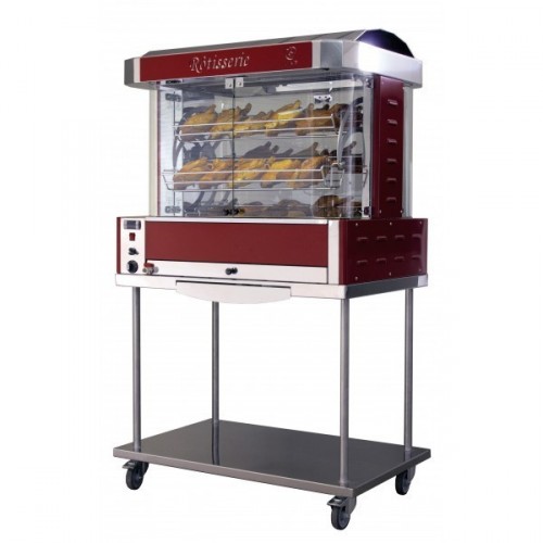 Rôtissoire professionnelle à balancelle GALAXY 6 sur chassis inox à Roulette Rôtissoire professionnelle à balancelle GALAXY 6 sur chassis inox à Roulette