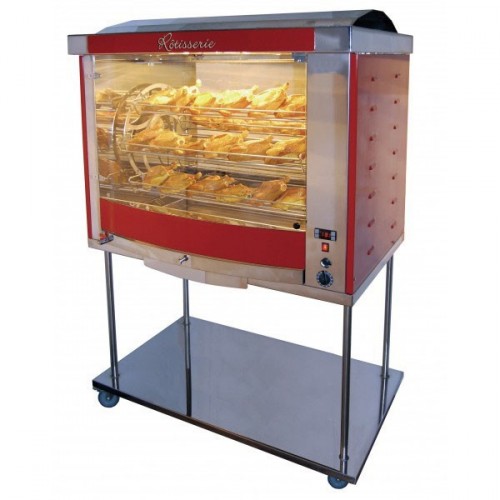 Rôtissoire professionnelle à balancelle FUSION 7 sur châssis inox à roulette Rôtissoire professionnelle à balancelle FUSION 7 sur châssis inox à roulette