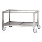 Châssis inox avec étagère basse et roulettes pour rôtissoire