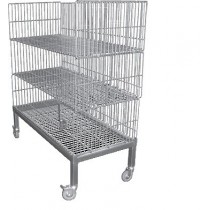 CHARIOT BARQUETTES avec 2 paniers, inox aisi 304 ,1250 X 580 X 850 mm 