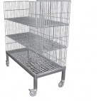 Chariot à barquette inox avec 2 paniers