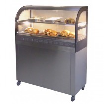 Vitrine de présentation en inox modèle MAP PLUS sur placard à roulette