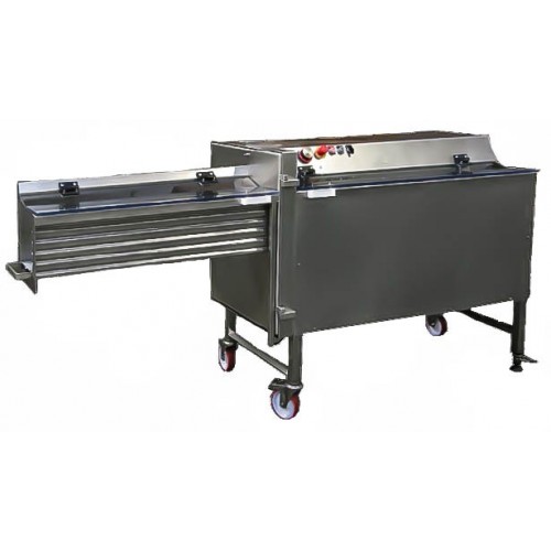 Trancheur horizontal, pour cotelette, tremie de chargement, L 200 x P 200 x H 1050 mm