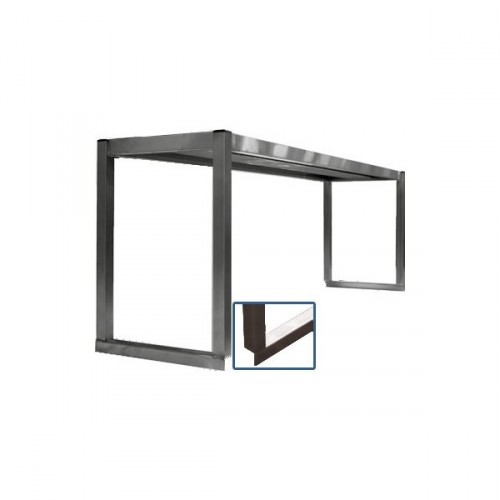 Étagère professionnelle inox cuisine sur colonnette inox ferritique 1 niveau P 400 mm