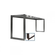 Etagère sur colonnette, 1 niveau, inox  AISI 304 L 1000 x P 400 x H 400 mm