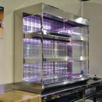 Niche refrigerée sur mesure, sans groupe, 2 etages, L 1500 x P (400 à 700) x H 1270 mm