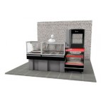 Vitrine d'agencement pour rotisserie, meuble neutre