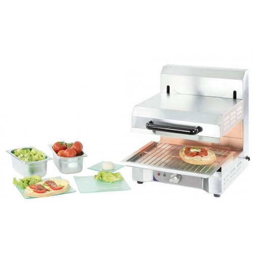 Salamandre cuisine à quartz avec plafond mobile en acier inoxydable 2200 W Salamandre cuisine à quartz avec plafond mobile en acier inoxydable 2200 W