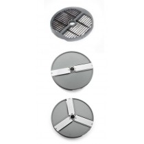 Kit de disque: 3 disques à trancher (ø 4/8/10 mm) 2 disques à râper (ø 3/7 mm) 1 disque à frite (10x10 mm)