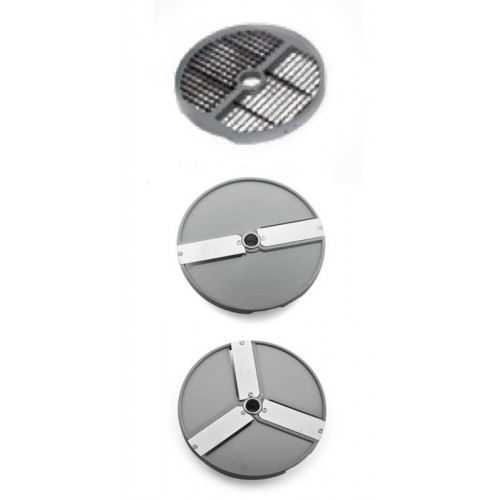 Kit de disque: 3 disques à trancher (ø 4/8/10 mm) 2 disques à râper (ø 3/7 mm) 1 disque à frite (10x10 mm) Kit de disque: 3 disques à trancher (ø 4/8/10 mm) 2 disques à râper (ø 3/7 mm) 1 disque à frite (10x10 mm)