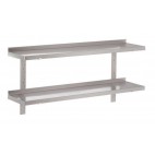 Etagères sur crémaillères pleines en inox ferritique, 700x300x300 mm