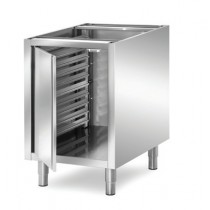 Meuble de rangement cuisine central, inox AISI 304, avec porte 7 niveaux, longueur 500 mm