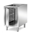 Meuble de rangement cuisine central, inox AISI 304, avec porte 7 niveaux, longueur 500 mm