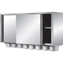 Armoire suspendue avec distributeurs à ingredients, inox AISI 304, profondeur 400 mm