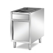 Meuble boulanger - patissier, inox AISI 304, 1 tiroir et 1 porte battante, longueur 440 mm