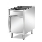 Meuble boulanger - patissier, inox AISI 304, 1 tiroir et 1 porte battante, longueur 440 mm