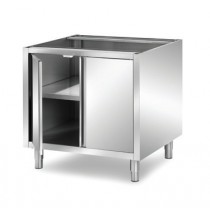 Meuble boulanger - patissier, inox AISI 304, 2 portes battantes et 1 étagère, longueur 840 mm