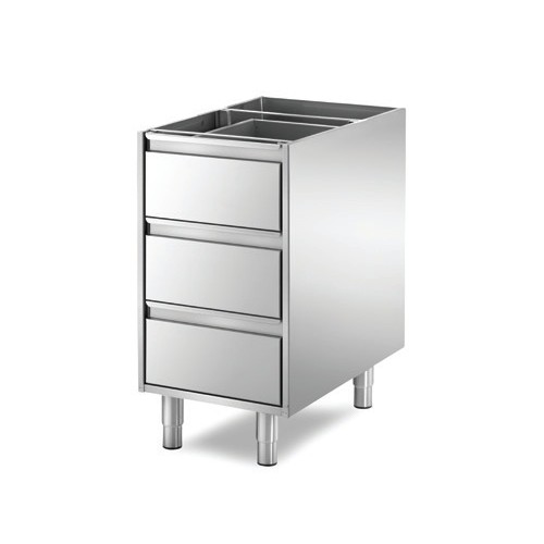 Meuble boulanger - patissier bloc 3 tiroirs longueur 435 mm Meuble boulanger - patissier bloc 3 tiroirs longueur 435 mm