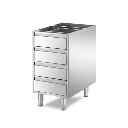 Meuble boulanger - patissier bloc 4 tiroirs longueur 435 mm