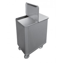 Bac roulant sel/farine, 130 L, inox AISI 304 L 560 x P 383 x H 720 mm