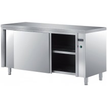 Meuble etuve chaud, central traversant, inox AISI 304, profondeur 700 mm