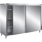 Armoire haute toit plat portes coulissantes P 600 mm