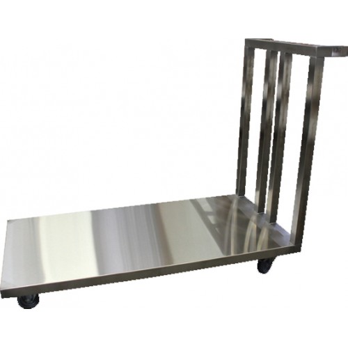 Chariot plateforme - plateau plein inox AISI 304 P 600 mm Chariot plateforme - plateau plein inox AISI 304 P 600 mm