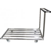 Chariot plateforme - plateau barreaudé,  inox AISI 304 , profondeur 800 mm