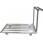 Chariot plateforme - plateau barreaudé,  inox AISI 304 , profondeur 800 mm