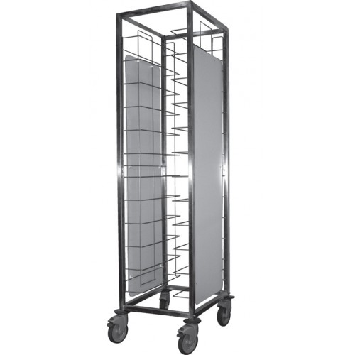 Chariot de débarassage cafétéria inox type avec joues P 563 mm Chariot de débarassage cafétéria inox type avec joues P 563 mm