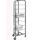 Echelle soudée cuisine pour bac de diviseuse inox 2 x 8 étages L 590 x P 780 x H 2030 mm