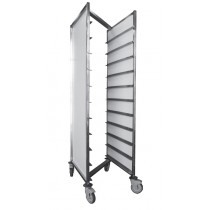 Chariot de débarassage encastrable , inox , Joues résine , L 520 x P 730 x H 1890 mm