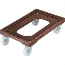 Chariot de transport marron pour trio contenneurs,  L 480 x P 370 x H 130 mm
