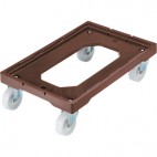 Chariot de transport marron pour trio contenneurs,  L 480 x P 370 x H 130 mm