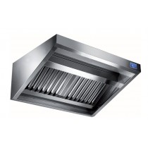 Hotte murale biseautée en inox ferritique 4 filtres longueur 2000 mm