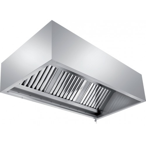 Hotte murale rectangulaire en inox ferritique 4 filtres longueur 2000 mm Hotte murale rectangulaire en inox ferritique 4 filtres longueur 2000 mm