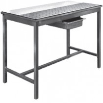 Table de dessouvidage mixte centrale avant-arrière, inox aisi 304 , profondeur 700 mm