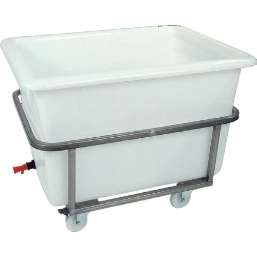 Bac à glace sur châssis inox roulant, 310 L, polyéthylène, L 1030 x P 800 x H 610 mm Bac à glace sur châssis inox roulant, 310 L, polyéthylène, L 1030 x P 800 x H 610 mm
