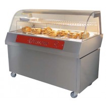 Vitrine de présentation à roulette, Inox, MAP HOT 1410, L 1410 x P 775 x H 1210 mm