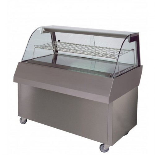 Vitrine de présentation en inox modèle MAP COLD 1080 sur meuble à roulette