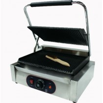 Panini grill, dessus et dessous rainurés, inox, L 430 x P 370 x  H 210 mm