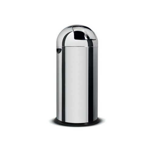 Poubelle cuisine obus sans pédale métal blanc ø 380 x H 890 mm 